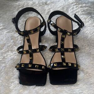 Black Studded “Valentino like” Women's Sandals